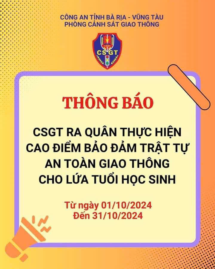 CẢNH SÁT GIAO THÔNG RA QUÂN THỰC HIỆN CAO ĐIỂM BẢO ĐẢM TRẬT TỰ AN TOÀN GIAO THÔNG CHO LỨA TUỔI HỌC SINH