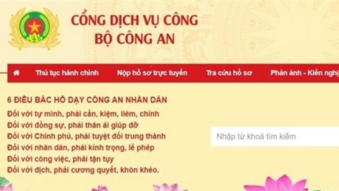 Cổng dịch vụ công Bộ Công an