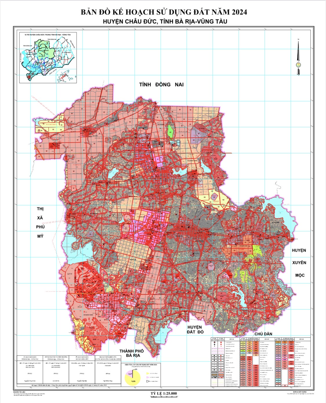 Bản đồ kế hoạch sử dụng đất năm 2024 của Huyện Châu Đức